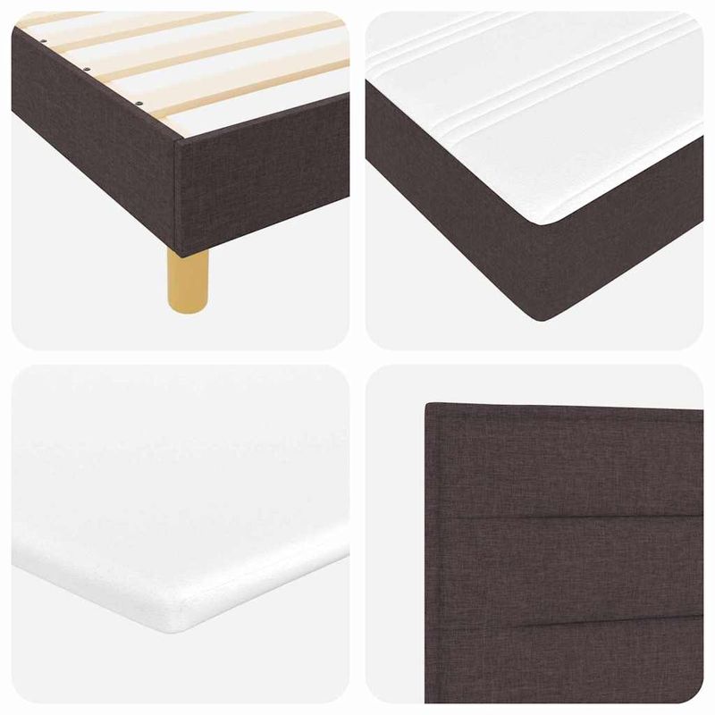 Casa si Gradina - Mobilier - Paturi si accesorii - Paturi - Pat boxspring cu saltea Maro inchis 120 x 190 cm tesatura - Infinity.ro