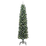 Casa si Gradina - Decoratiuni - Decoratiuni de sezon - Brad de Craciun subtire Verde 61 x 61 x 240 cm Plastic si metal - Infinity.ro
