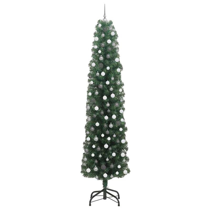 Casa si Gradina - Decoratiuni - Decoratiuni de sezon - Brad de Craciun subtire Verde 61 x 61 x 240 cm Plastic si metal - Infinity.ro