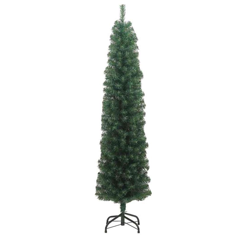 Casa si Gradina - Decoratiuni - Decoratiuni de sezon - Brad de Craciun subtire Verde 61 x 61 x 240 cm Plastic si metal - Infinity.ro
