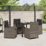 Casa si Gradina - Gradina si terasa - Mobilier exterior - Scaune si sezlonguri gradina - Set de masa pentru gradina 5 pcs Gri poliratan - Infinity.ro