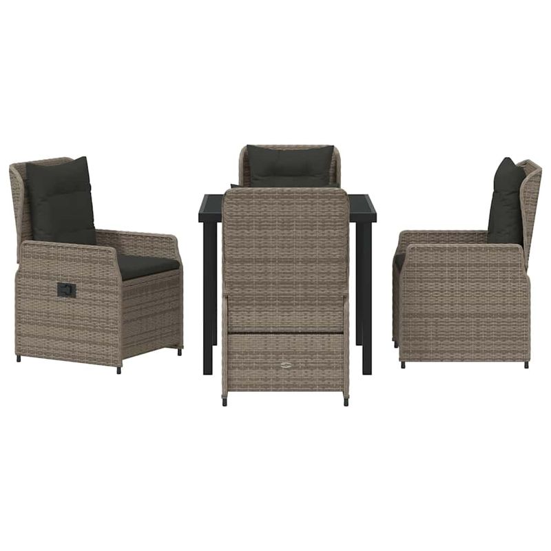 Casa si Gradina - Gradina si terasa - Mobilier exterior - Scaune si sezlonguri gradina - Set de masa pentru gradina 5 pcs Gri poliratan - Infinity.ro