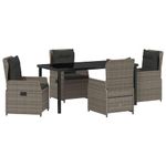 Casa si Gradina - Gradina si terasa - Mobilier exterior - Scaune si sezlonguri gradina - Set de masa pentru gradina 5 pcs Gri poliratan - Infinity.ro
