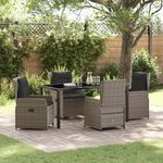 Casa si Gradina - Gradina si terasa - Mobilier exterior - Scaune si sezlonguri gradina - Set de masa pentru gradina 5 pcs Gri poliratan - Infinity.ro