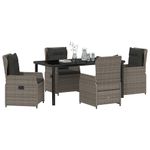 Casa si Gradina - Gradina si terasa - Mobilier exterior - Scaune si sezlonguri gradina - Set de masa pentru gradina 5 pcs Gri poliratan - Infinity.ro
