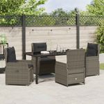 Casa si Gradina - Gradina si terasa - Mobilier exterior - Scaune si sezlonguri gradina - Set de masa pentru gradina 5 pcs Gri poliratan - Infinity.ro