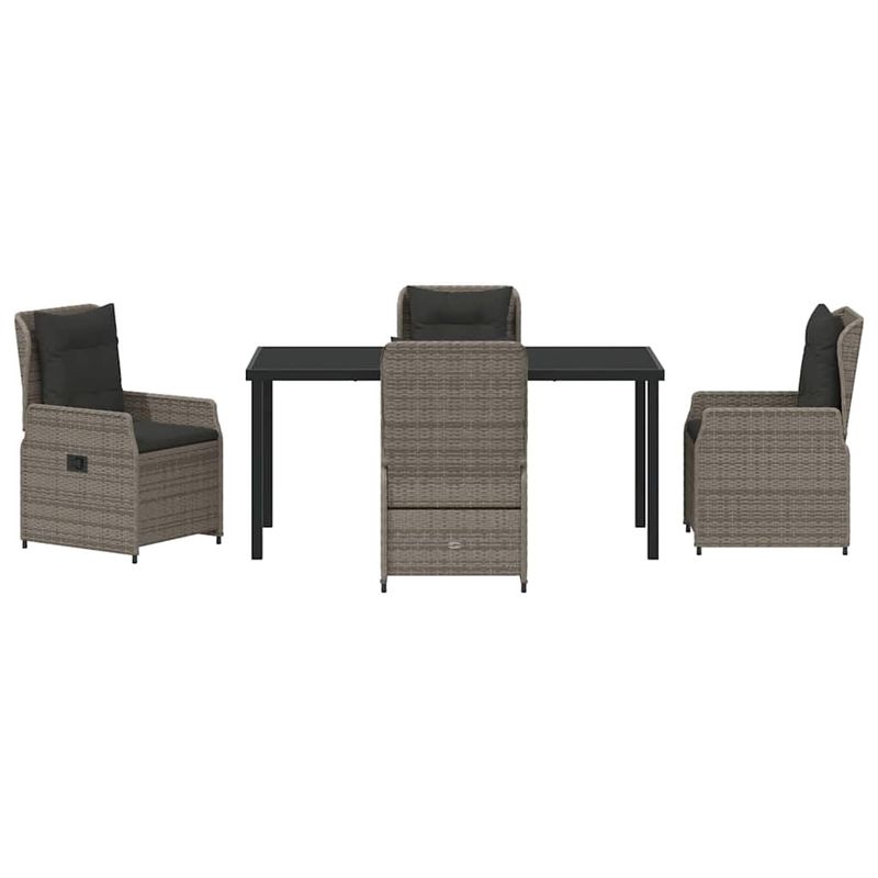 Casa si Gradina - Gradina si terasa - Mobilier exterior - Scaune si sezlonguri gradina - Set de masa pentru gradina 5 pcs Gri poliratan - Infinity.ro
