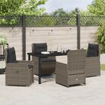 Casa si Gradina - Gradina si terasa - Mobilier exterior - Scaune si sezlonguri gradina - Set de masa pentru gradina 5 pcs Gri poliratan - Infinity.ro