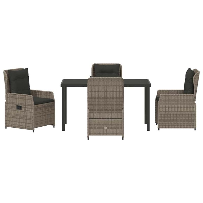 Casa si Gradina - Gradina si terasa - Mobilier exterior - Scaune si sezlonguri gradina - Set de masa pentru gradina 5 pcs Gri poliratan - Infinity.ro