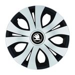 Auto si Moto - Anvelope si jante - Accesorii roti - Capace roti - Set 4 Capace Roti Top Gri-Negru R15, Compatibil Cu Skoda Nou Alb-Negru - Infinity.ro