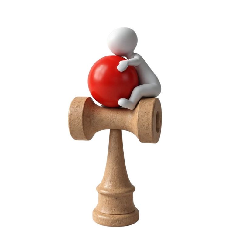 Jucarii, Copii si Bebe - Jucarii si jocuri - Jucarii & jocuri educative - Jucarii interactive - Kendama din lemn natural, Bila lemn + Sticker pentru telefon, 145KD - Infinity.ro
