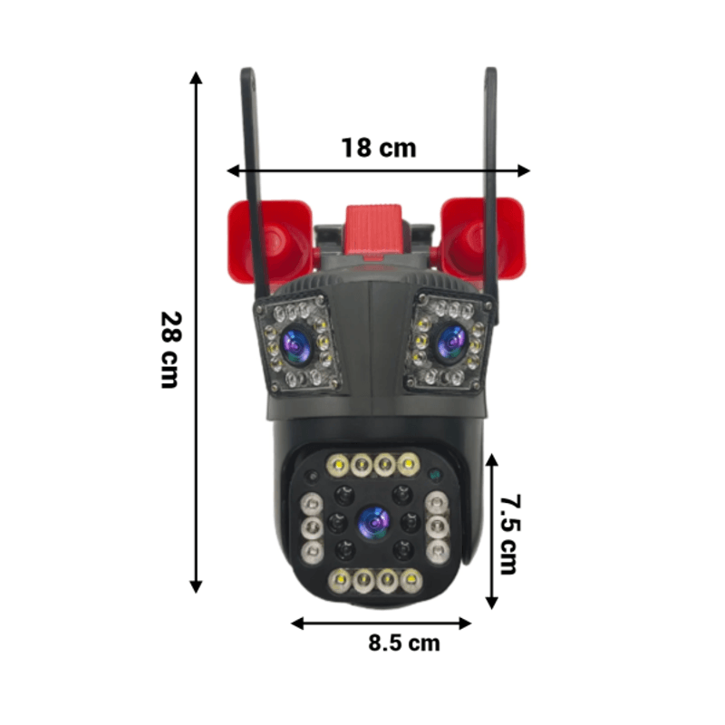 Casa si Gradina - Electrice - Smart Home - Camere de supraveghere - Camera de Supraveghere Tripla, Ethernet, Slot 4G SIM,12MP Ultra HD, Zoom 5X, Night Vision Color, Audio 2-Way - Infinity.ro