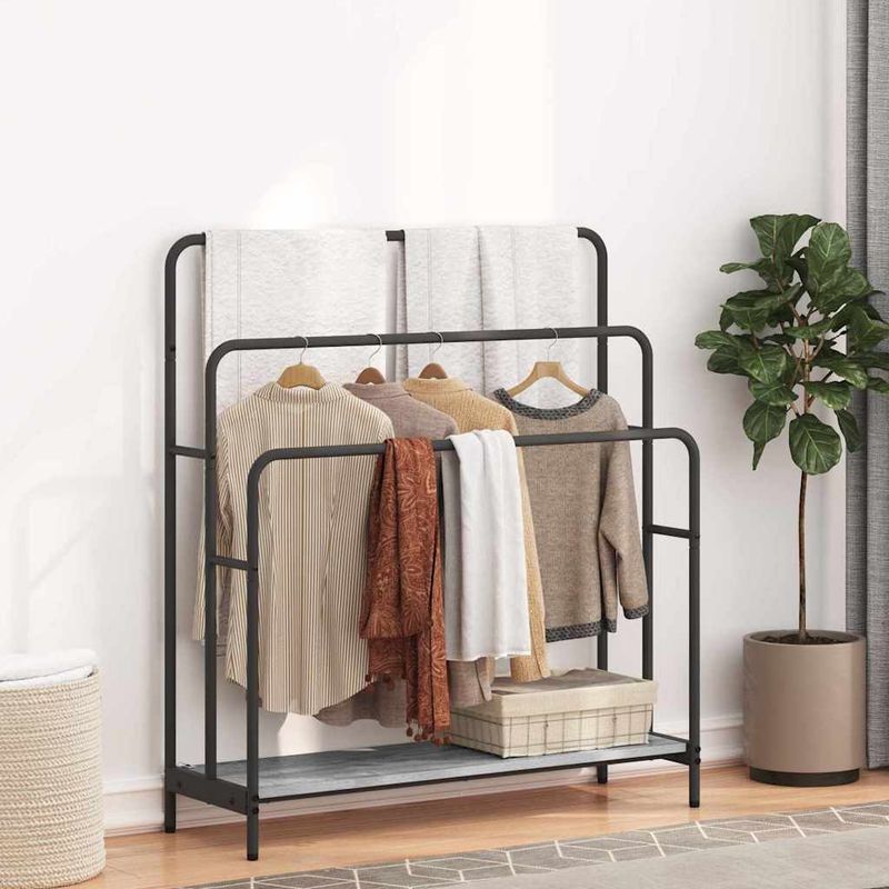 Casa si Gradina - Mobilier - Organizare si depozitare - Cuiere - Stativ pentru haine sonoma gri 90 x 30 x 100.5 cm Lemn compozit - Infinity.ro
