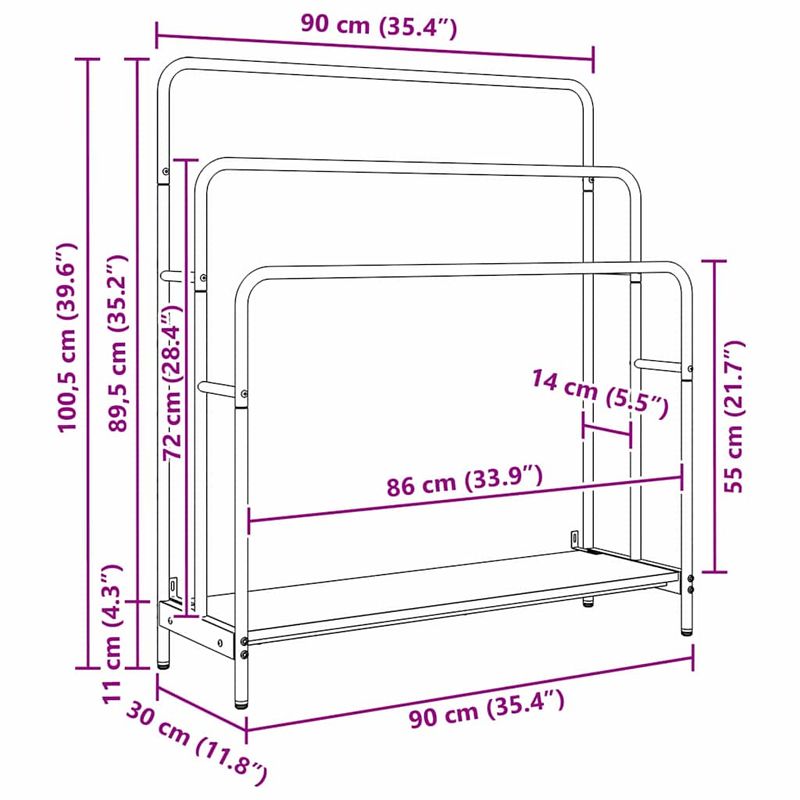 Casa si Gradina - Mobilier - Organizare si depozitare - Cuiere - Stativ pentru haine sonoma gri 90 x 30 x 100.5 cm Lemn compozit - Infinity.ro