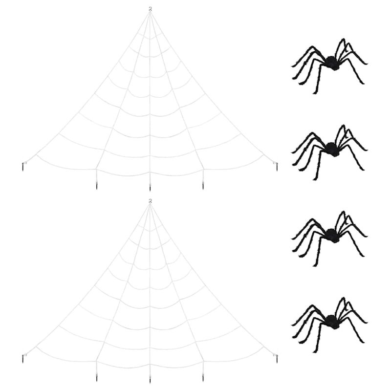 Casa si Gradina - Decoratiuni - Decoratiuni de sezon - Paianjen 4 pcs Negru si alb 150 cm Poliester - Infinity.ro