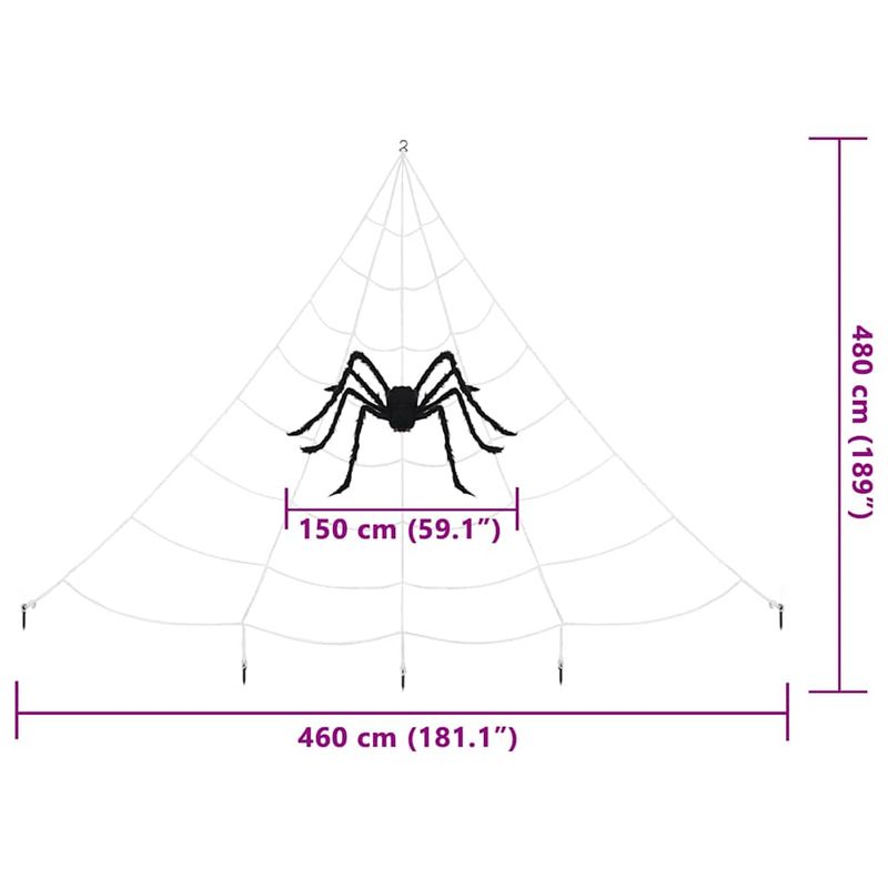 Casa si Gradina - Decoratiuni - Decoratiuni de sezon - Paianjen 4 pcs Negru si alb 150 cm Poliester - Infinity.ro