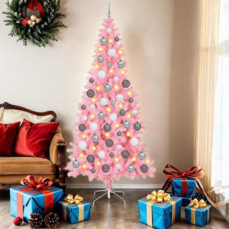 Casa si Gradina - Decoratiuni - Decoratiuni de sezon - Brazi artificiali de Craciun Roz 180 cm PVC - Infinity.ro