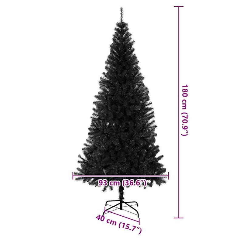 Casa si Gradina - Decoratiuni - Decoratiuni de sezon - Brazi artificiali de Craciun Negru 180 cm PVC - Infinity.ro