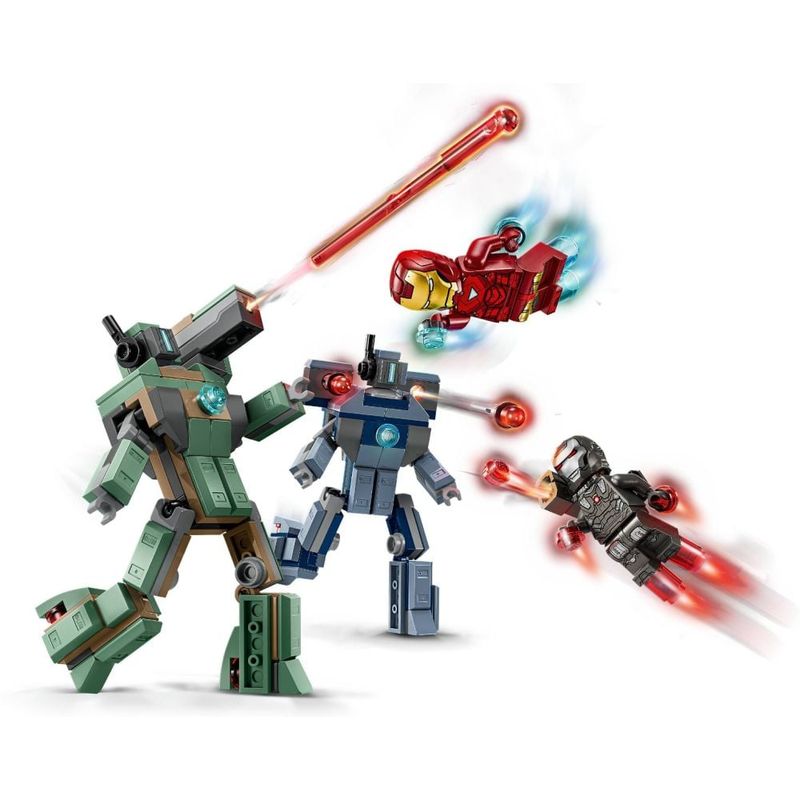 Jucarii, Copii si Bebe - Jucarii si jocuri - Seturi de constructie si cuburi - Seturi de constructie - LEGO Super Heroes Iron Man si War Machine vs dronele Hammer 76320 - Infinity.ro
