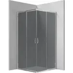 Casa si Gradina - Sanitare - Cazi si cabine de dus - Cabine dus - Cabina de dus patrata, fara cadita, Deante Funkia cu usi culisante 90x90cm finisaj crom lucios - Infinity.ro