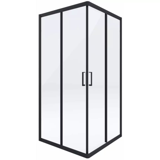 Cabina de dus patrata, fara cadita, Deante Funkia cu usi culisante 80x80cm finisaj negru