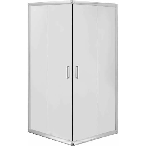 Cabina de dus patrata, fara cadita, Deante Funkia cu usi culisante 90x90cm finisaj crom