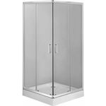 Casa si Gradina - Sanitare - Cazi si cabine de dus - Cabine dus - Cabina de dus patrata Deante Funkia cu usi culisante 90x90cm finisaj crom si sticla transparenta fara cadita - Infinity.ro