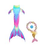 Jucarii, Copii si Bebe - Jucarii si jocuri - Jucarii de rol - Masti si costume copii - Coada de Sirena THK®, Roz pastel cu bratara HandMade by Alessia Ioana - 140 cm - 9-10 ani - Infinity.ro
