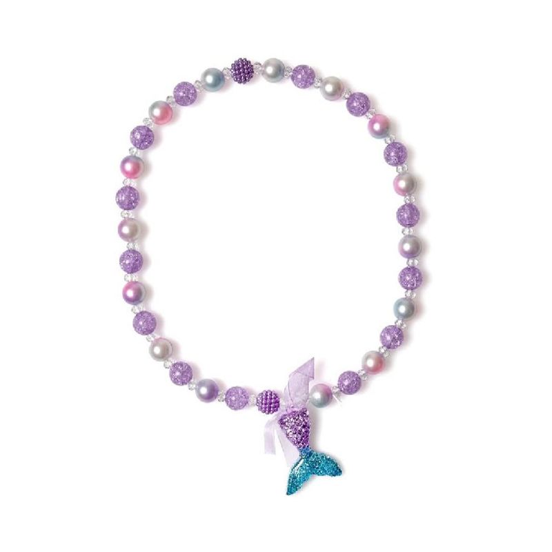 Fashion, accesorii si bijuterii - Copii - Lenjerie si pijamale copii - Costume de baie copii - Set 5 piese costum de baie Sirena Ariel, Roz/Alb, Include top, slip, coada, colier si coronita - THK® - 140 cm - 9-10ani - Infinity.ro