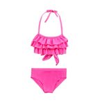 Fashion, accesorii si bijuterii - Copii - Lenjerie si pijamale copii - Costume de baie copii - Set 5 piese costum de baie Sirena Ariel, Roz/Albastru, Include top, slip, coada, colier si coronita - 140 cm - 9-10 ani - Infinity.ro