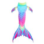 Fashion, accesorii si bijuterii - Copii - Lenjerie si pijamale copii - Costume de baie copii - Set 5 piese costum de baie Sirena Ariel, Roz/Albastru, Include top, slip, coada, colier si coronita - 140 cm - 9-10 ani - Infinity.ro