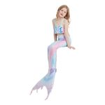 Fashion, accesorii si bijuterii - Copii - Lenjerie si pijamale copii - Costume de baie copii - Set 5 piese costum de baie Sirena Ariel, Stele de Mare, Include top, slip, coada, colier si coronita - 110 cm - 3-4 ani - Infinity.ro
