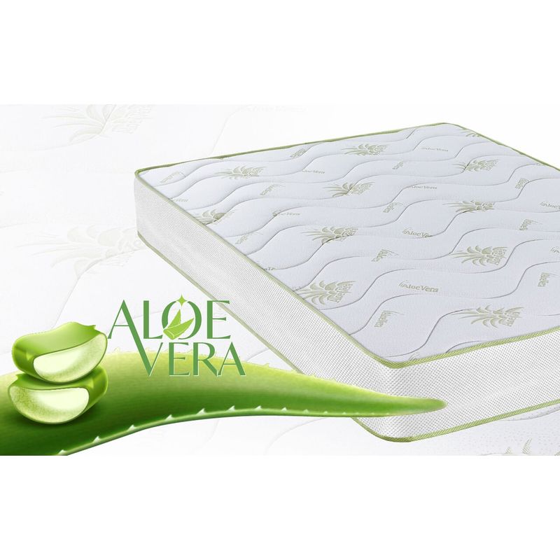 Casa si Gradina - Mobilier - Saltele si somiere - Saltele - Saltea Aloe Vera 14+2 Memory, 90x190 cm, H 18 cm, husa cu fibre de bambus, Ortopedica, Aerisire 3D Free Air - Infinity.ro