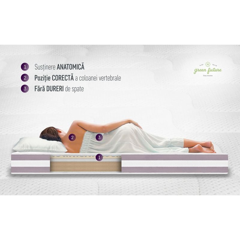 Casa si Gradina - Mobilier - Saltele si somiere - Saltele - Saltea Argentum Healthguard Memory 12+3+4 Ortopedica, 160x200 cm, H 21 cm, Husa cu ioni de argint, Ventilatie 3D - Infinity.ro