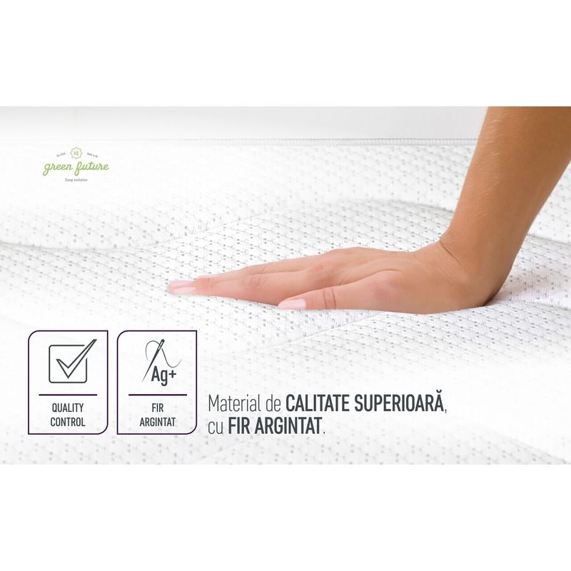 Casa si Gradina - Mobilier - Saltele si somiere - Saltele - Saltea Argentum Healthguard Memory 12+3+4 Ortopedica, 160x200 cm, H 21 cm, Husa cu ioni de argint, Ventilatie 3D - Infinity.ro