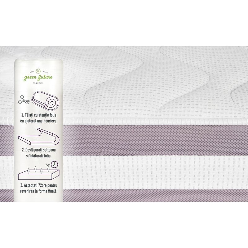 Casa si Gradina - Mobilier - Saltele si somiere - Saltele - Saltea Argentum Healthguard Memory 12+3+4 Ortopedica, 160x200 cm, H 21 cm, Husa cu ioni de argint, Ventilatie 3D - Infinity.ro