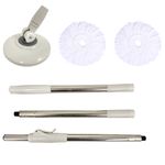 Market - Curatenie si intretinere casa - Produse menaj - Mopuri - Tija telescopica si 2 rezerve mop PAA-home®, diametrul capului rotativ 16 cm, 125 cm, alb - Infinity.ro