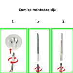 Market - Curatenie si intretinere casa - Produse menaj - Mopuri - Tija telescopica si 2 rezerve mop PAA-home®, diametrul capului rotativ 16 cm, 125 cm, alb - Infinity.ro