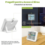 TV, Audio-Video si Foto - Optica, astronomie si metrologie - Meteorologie - Termometre Meteo - Termometru si Higrometru de camera IMA Trend YG5275 Pro, ecran 3.7 inch, Indica Ora si Data, Lumina, Indicator comfor - Infinity.ro
