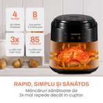 Electronice si Electrocasnice - Electrocasnice bucatarie - Aparate de gatit & desert - Friteuze - Friteuza cu aer cald, fara ulei, IMA TREND XL Air Fryer, 1400W, capacitate 8L, temperatura ajustabila 80-210°C, Negru - Infinity.ro