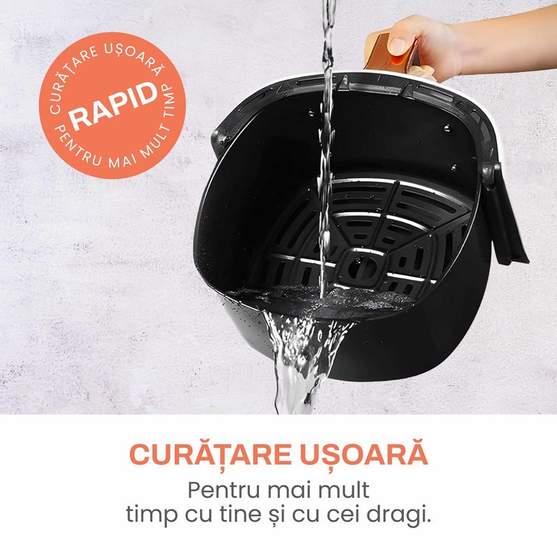 Electronice si Electrocasnice - Electrocasnice bucatarie - Aparate de gatit & desert - Friteuze - Friteuza cu aer cald, fara ulei, IMA TREND XL Air Fryer, 1400W, capacitate 8L, temperatura ajustabila 80-210°C, Negru - Infinity.ro