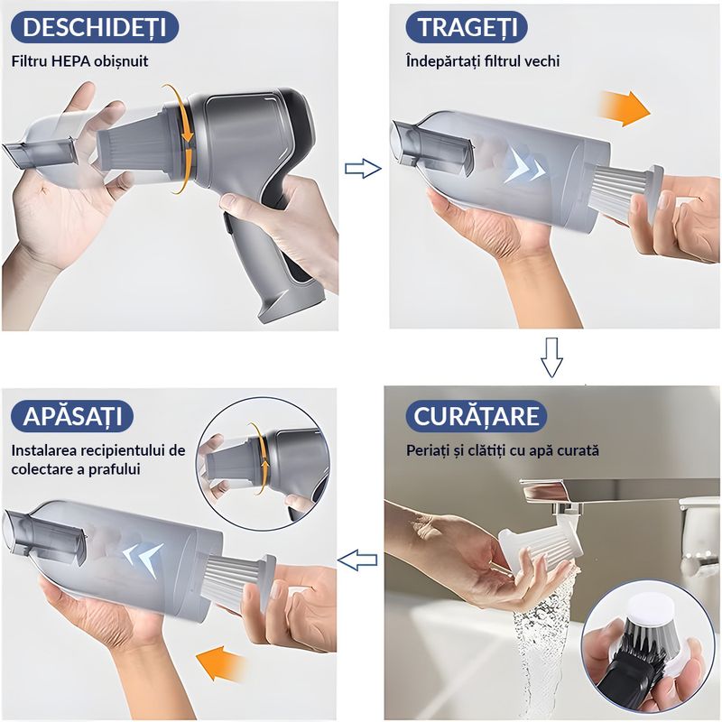 Auto si Moto - Intretinere auto - Aspiratoare auto - Set 2 filtre HEPA pentru aspiratorul auto IMA Trend,Filtru de aspirator reutilizabil compatibil cu mai multe aspiratoare - Infinity.ro