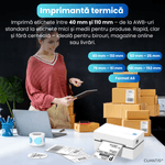 PC, gaming si accesorii - Imprimante, scanere & consumabile - Imprimante - Imprimante termice - Imprimanta termica 4x6, BT & USB, 203 DPI, 150 mm/s, AWB A6, Windows/Mac/Android, alb - Infinity.ro