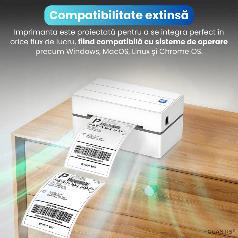 PC, gaming si accesorii - Imprimante, scanere & consumabile - Imprimante - Imprimante termice - Imprimanta termica 4x6, BT & USB, 203 DPI, 150 mm/s, AWB A6, Windows/Mac/Android, alb - Infinity.ro