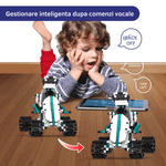 Jucarii, Copii si Bebe - Jucarii si jocuri - Jucarii & jocuri educative - Jocuri de memorie si inteligenta - Set educativ 5-in-1 Robot STEM cu Programare prin Aplicatie – Jucarie Inteligenta DIY Electrica, Cadou pentru Copii 6+ - Infinity.ro