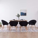 Casa si Gradina - Mobilier - Scaune si fotolii - Scaune - Scaune de sufragerie, 6 buc. negru, material textil - Infinity.ro