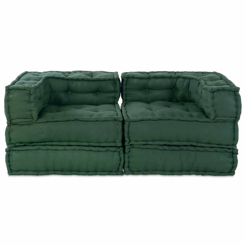 Casa si Gradina - Gradina si terasa - Mobilier exterior - Canapele si fotolii gradina - Canapea modulara Manual 2 pcs verde 70 x 70 x 56 cm tesatura - Infinity.ro