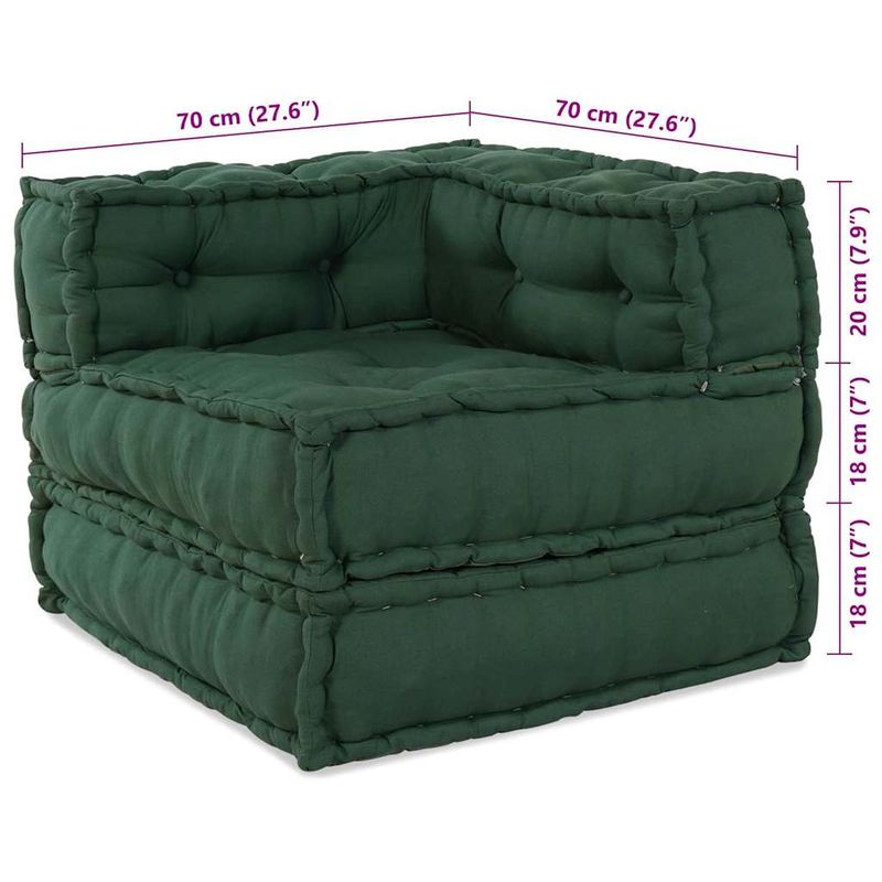 Casa si Gradina - Gradina si terasa - Mobilier exterior - Canapele si fotolii gradina - Canapea modulara Manual 2 pcs verde 70 x 70 x 56 cm tesatura - Infinity.ro