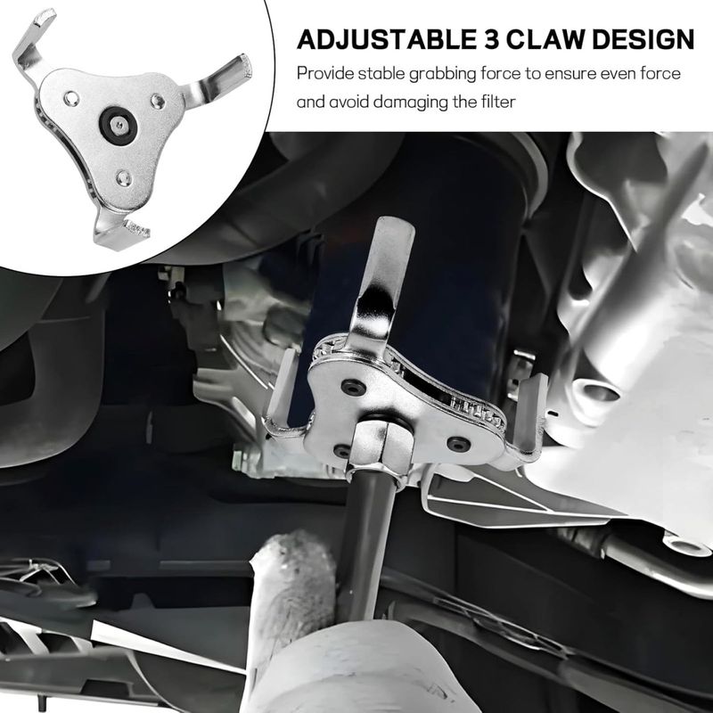 Auto si Moto - Reparatii si depanare - Scule auto - Scule si truse auto - Cheie universala pentru filtru de ulei Techstar, reglabila cu 3 brate (3-Jaw), 2 cai, Metalic - Infinity.ro