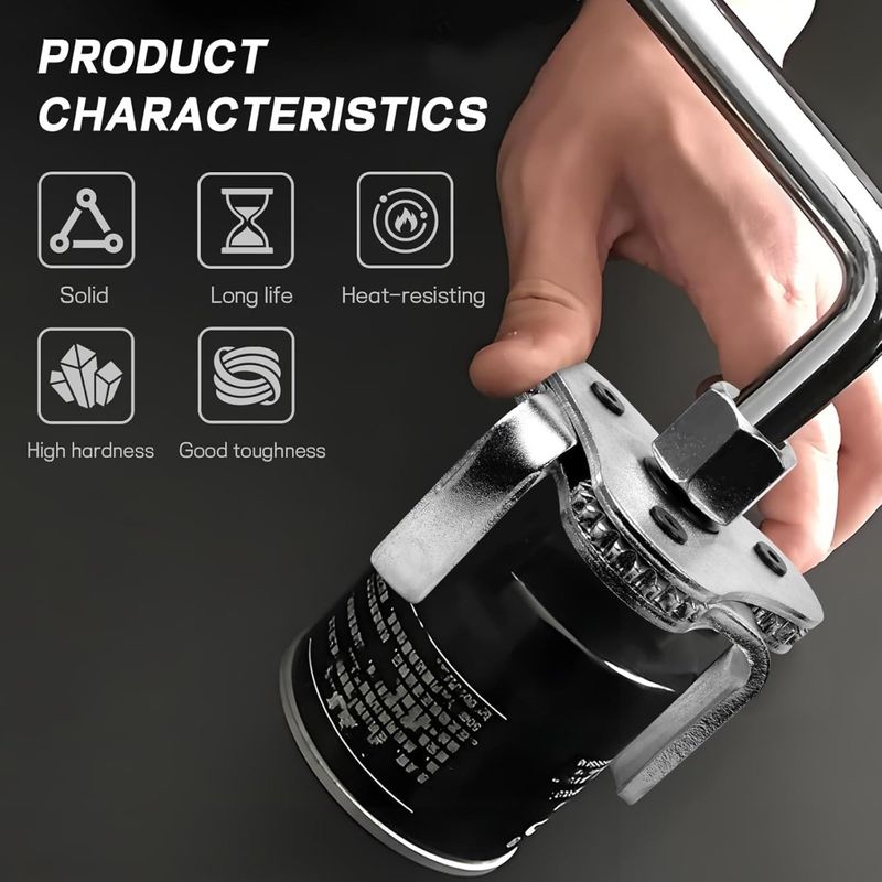 Auto si Moto - Reparatii si depanare - Scule auto - Scule si truse auto - Cheie universala pentru filtru de ulei Techstar, reglabila cu 3 brate (3-Jaw), 2 cai, Metalic - Infinity.ro